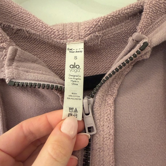 ALO Mauve Cropped Hoodie - Picture 3 of 4